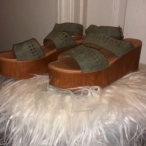 Women’s Platform Sandals - Gray/Brown